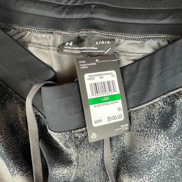 Under Armour Unstoppable Joggers Mens L Pants Black Camo Stretch 1352027-010 NWT - Picture 4 of 9